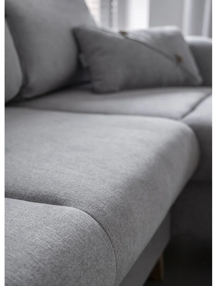 Divano letto angolare grigio chiaro, angolo destro Scandic Lagom - Miuform