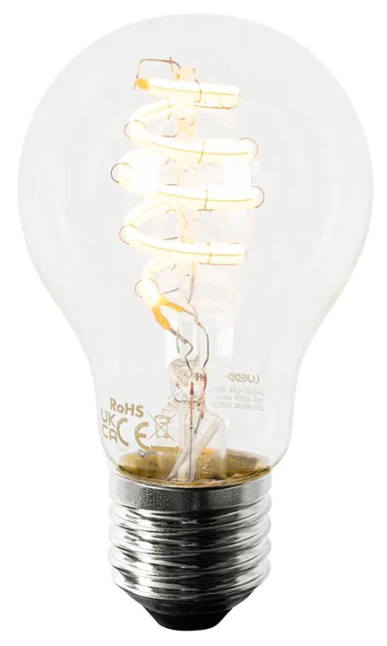 Lampada a sospensione intelligente nera con vetro fumé a 4 luci incluso Wifi A60 - Zuzanna