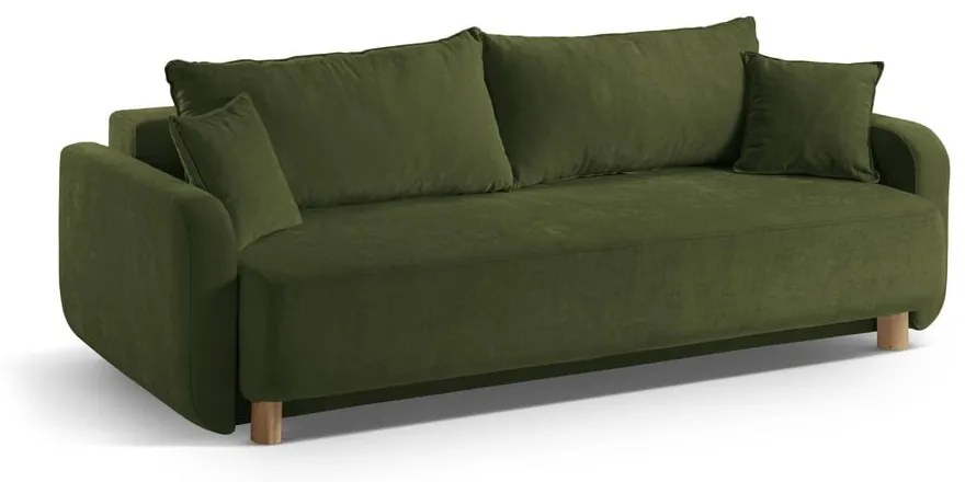 Divano verde allungabile con contenitore 231 cm Elen – Micadoni