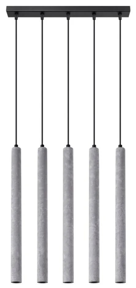 Sollux SL.1274 - Lampadario a sospensione con filo PASTELO 5xG9/8W/230V calcestruzzo