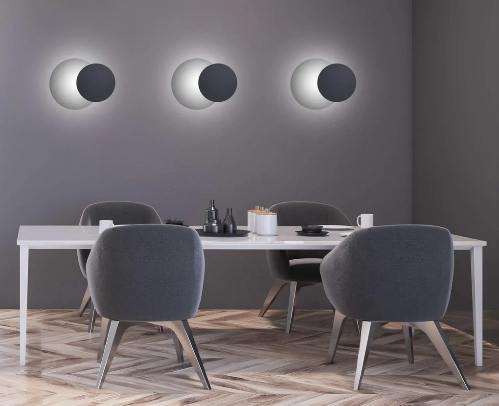 Applique da Parete Circle Nera Luce Indiretta Base G9