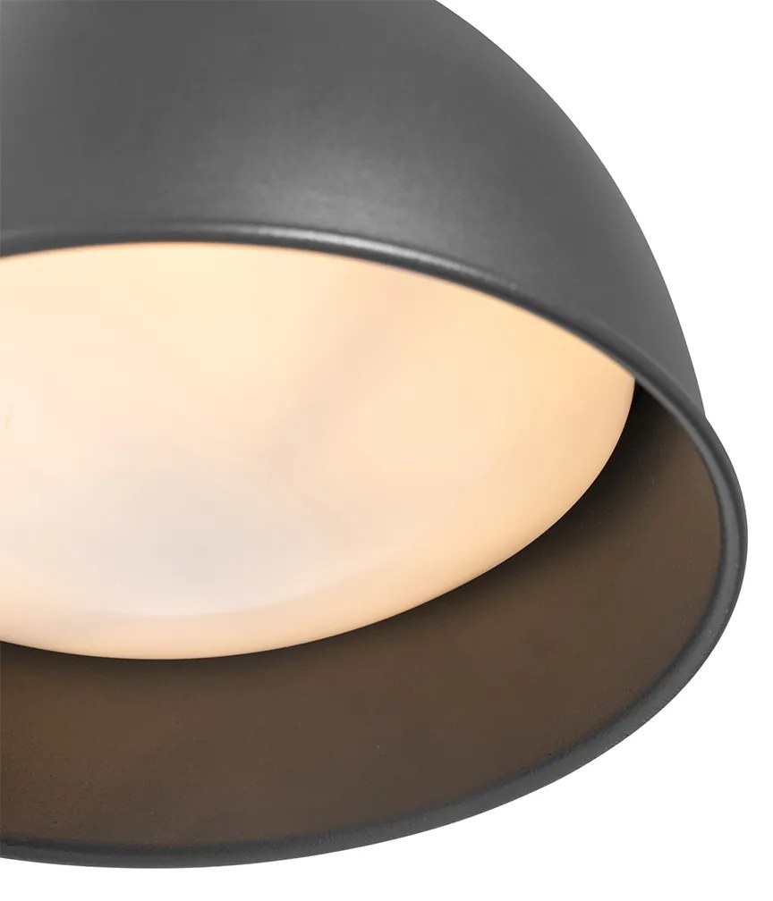 Lampada da parete industriale per esterno grigio scuro rotonda IP44 - Natas