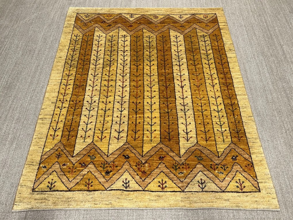 Gashguli Tappeto persiano 190 x 150 Giallo (Iran) Annodato A Mano