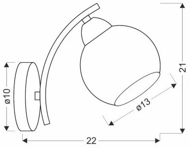 Applique AMOS 1xE27/40W/230V cromo lucido
