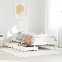 Letto senza Materasso Bianco 90x190 cm in Legno Massello Pino 3301501