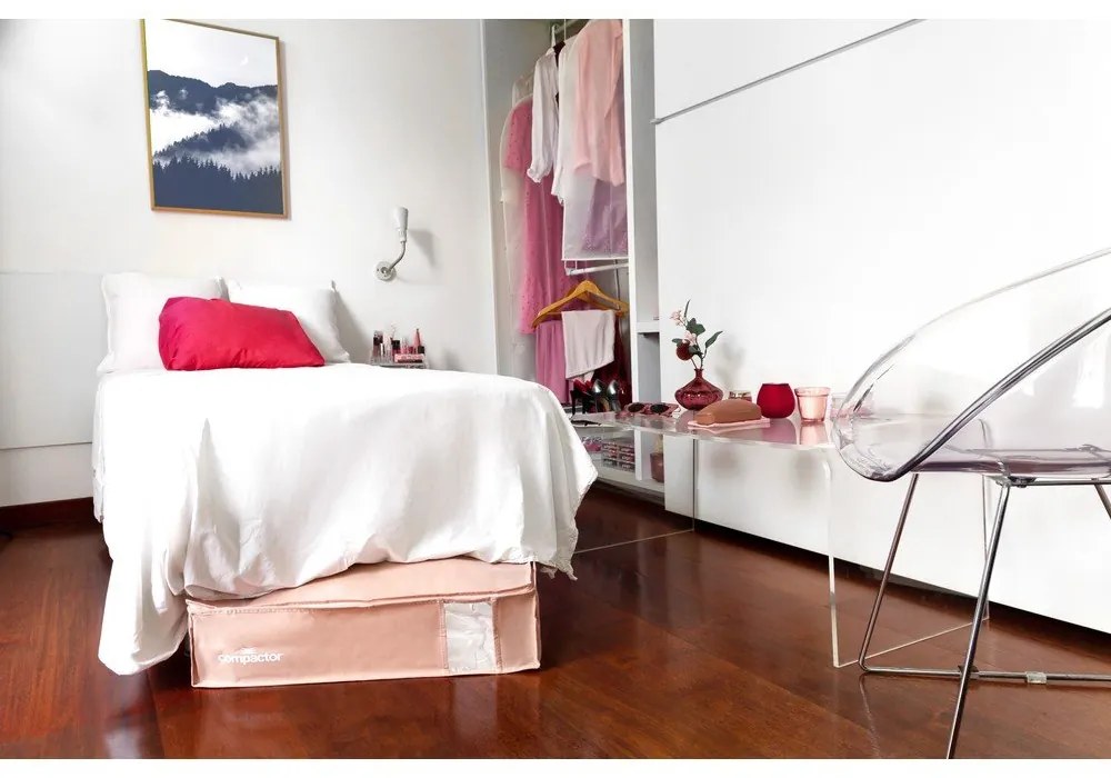 Organizer per sottoletto sottovuoto in plastica 65x45x15,5 cm Pink Edition – Compactor