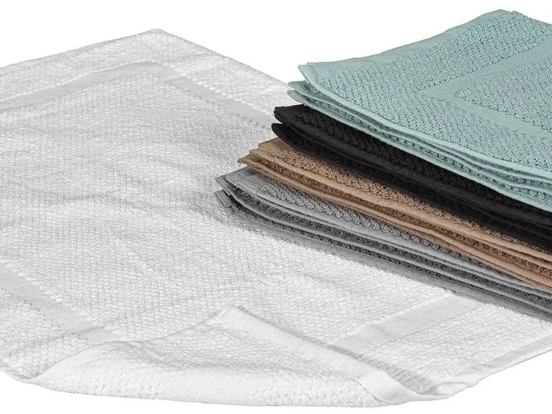 Tappeto scendi doccia 100% cotone in colore bianco 45x65 cm
