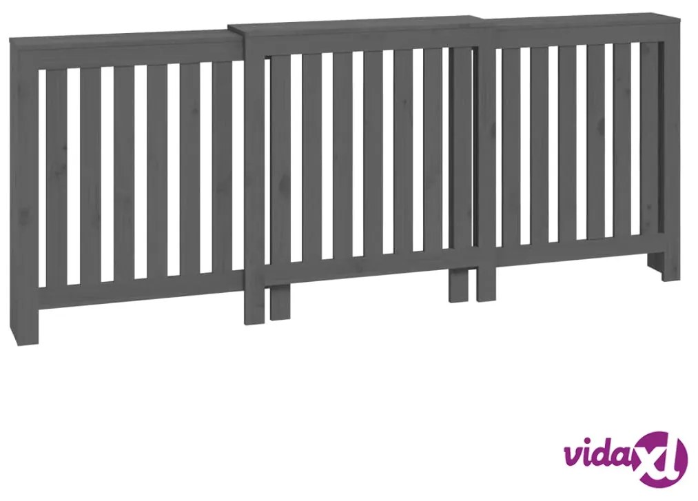 vidaXL Copertura Termosifone Grigia 210x21x85 cm Legno Massello Pino