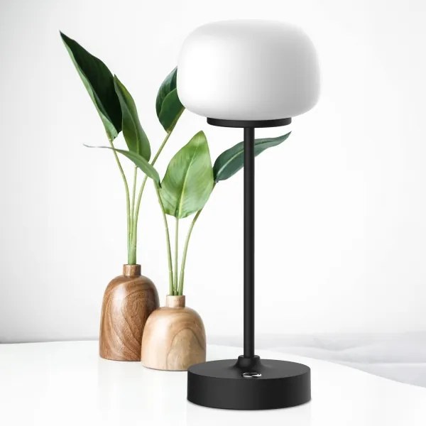 Lampada da tavolo LED dimmerabile con funzione Touch RIMINI LED/2W/5V USB 2000 mAh nero/bianco