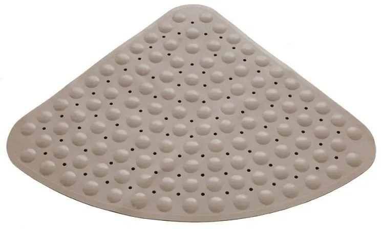 Tappeto doccia antiscivolo angolare in PVC tortora 54x54 cm