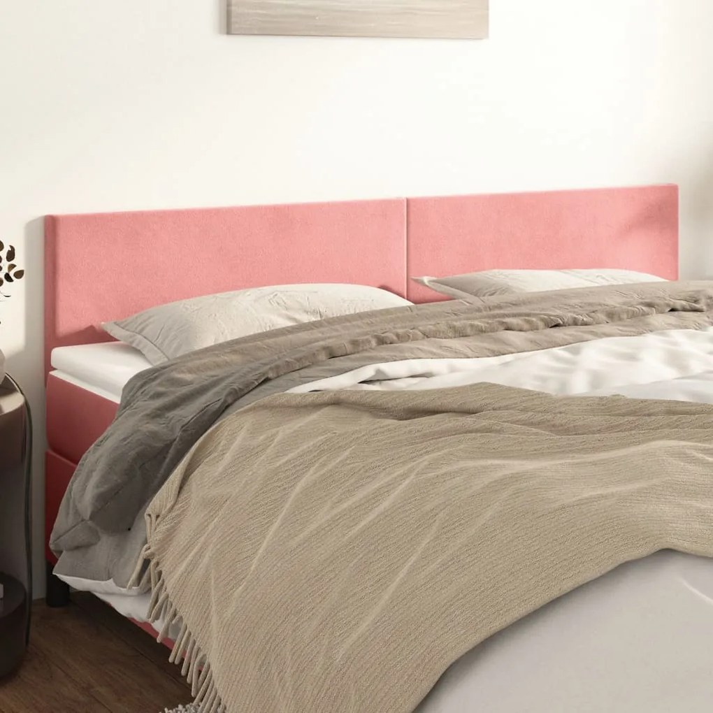 Testiere 2 Pz Rosa 100x5x78/88 Cm İn Velluto /
