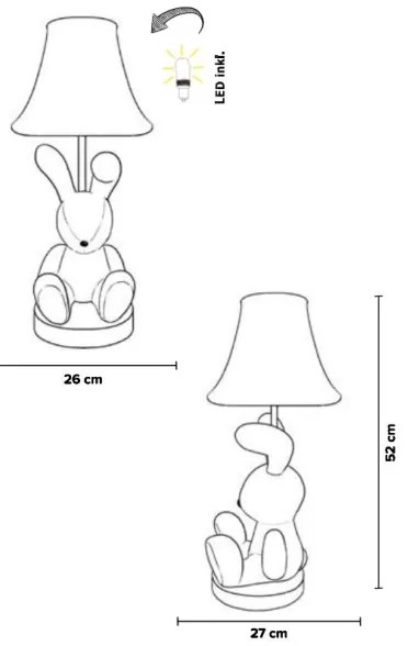 Happy Lamps - Lampada da tavolo LED per bambini BENNY LED/5,4W/230V coniglio