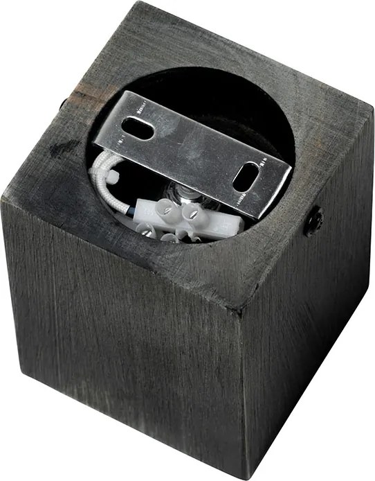 Faretto rustico in legno nero - Bloc