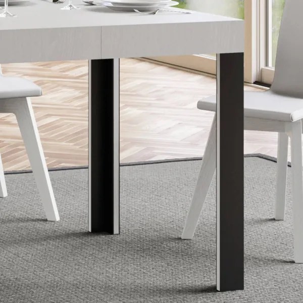 Tavolo libro 120x45 LINEA DOUBLE Bianco Frassino aperto 120x90