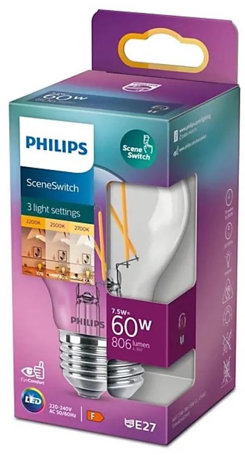 Lampadina LED dimmerabile Philips Warm Glow A60 B22/7W/230V 2200-2700K CRI 90