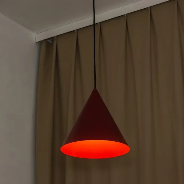 Lampada a sospensione con cavo ETNA II 1xE27/15W/230V diam. 25 cm rossa