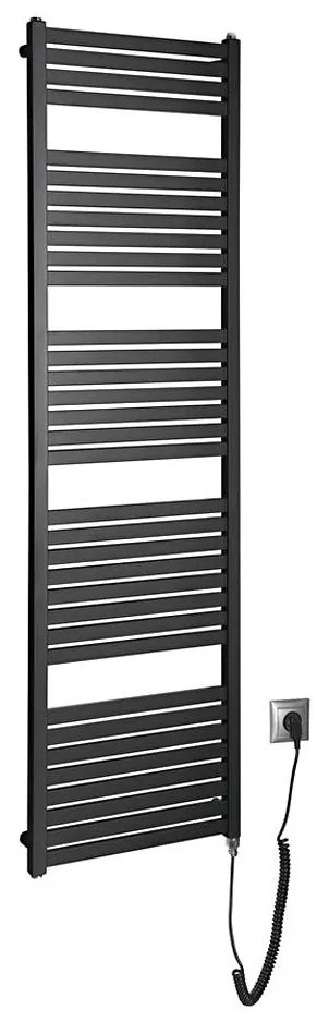 Aqualine - Radiatore elettrico da bagno TONDI-E 600W/230V 169 cm opaco nero