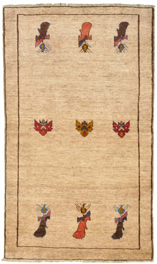 Gabbeh Tappeto 170x100 Beige (Iran) Annodato A Mano