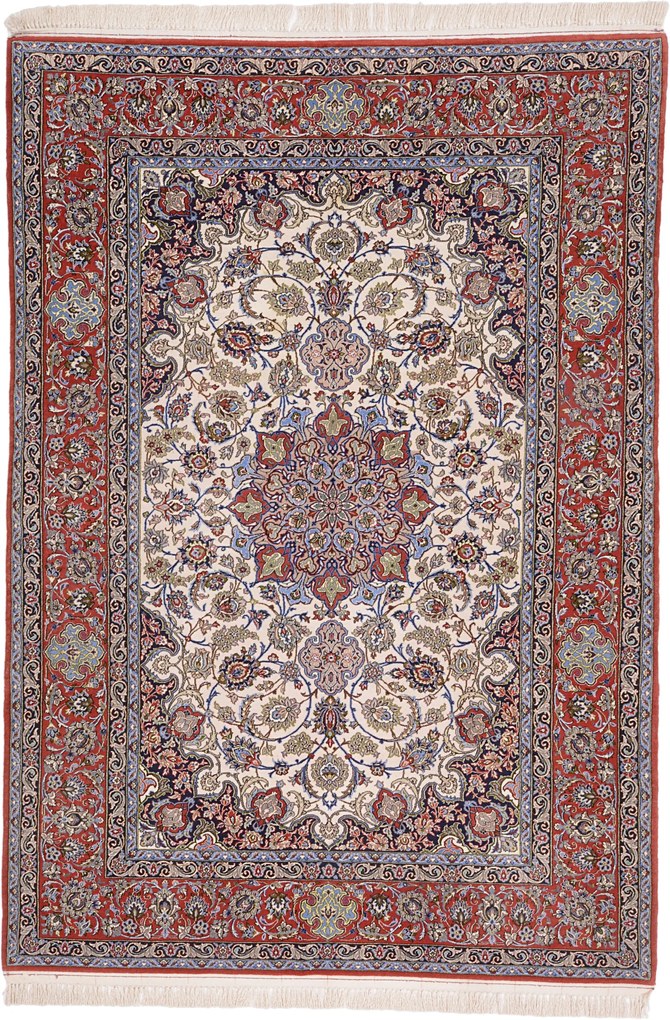 Isfahan Tappeto 160 x 230 (Iran) Annodato A Mano