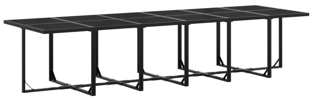 Set da pranzo da giardino 13pz nero in polyrattan