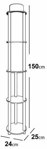 Lampada da terra con ripiani 1xE27/40W/230V 150 cm nero/marrone