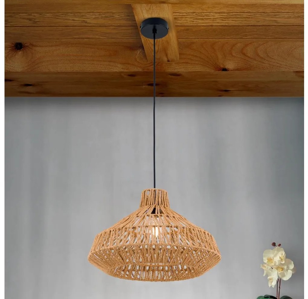 Orion HL 6-1813/1 - Lampadario a sospensione con filo BASKET 1xE27/40W/230V diametro 40 cm canapa