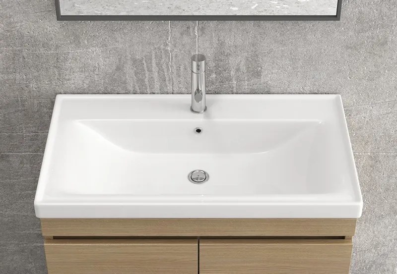 Mobile bagno sospeso 80cm lavabo incasso e due ante SV-80A - KAMALU