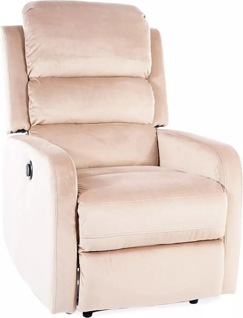 Poltrona reclinabile Pegaz Velvet beige – 64x88–160x102 cm