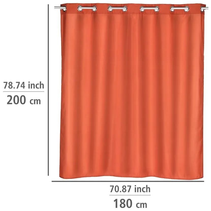 Tenda da doccia arancione Comfort, 180 x 200 cm Comfort Flex - Wenko