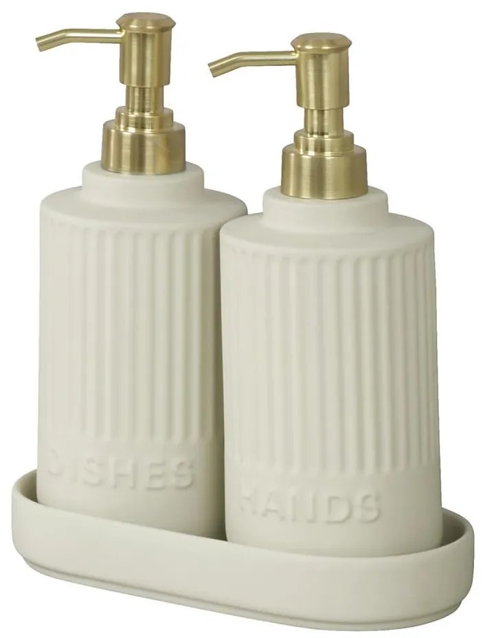 WENKO 54651100 - Dispenser per sapone HEIDI 19x21 cm crema/oro/bianco