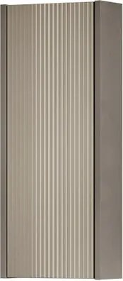 Pensile bagno Niwa cannettato laccato opaco grigio carbone con vetro sabbia, 1 anta reversibile P17 x L30 x H78.5 cm