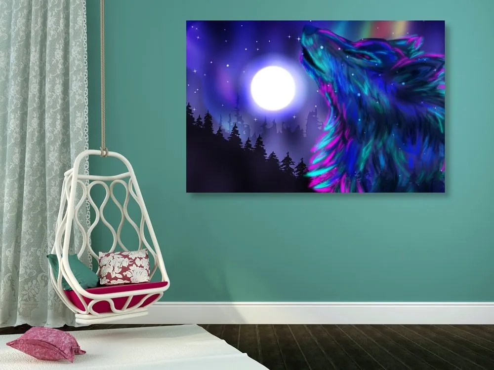 Quadro su tela – Luna dei lupi