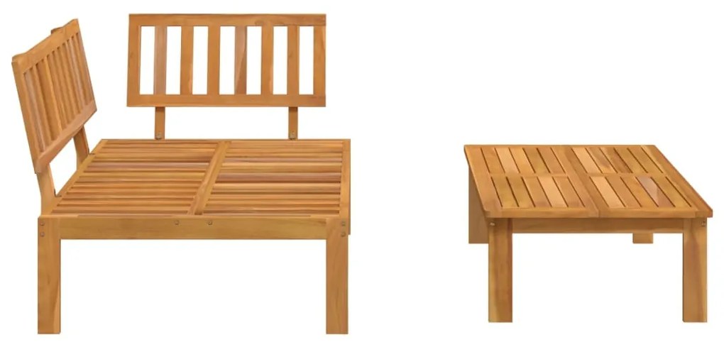 Set divani pallet da giardino 2pz in legno massello di acacia