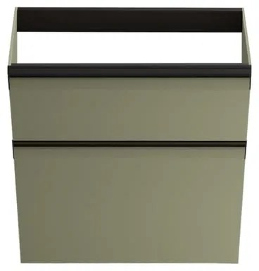 Mobile da bagno sospeso sotto lavabo Fusion L 59.5 x H 60 x P 45.5 cm verde salvia opaco, 2 cassetti