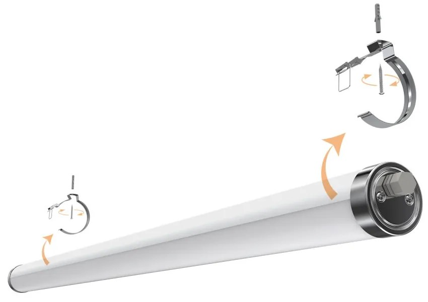 Plafoniera LED 150cm 50W IP69K in PMMA con driver Philips Colore  Bianco Naturale 4.000K