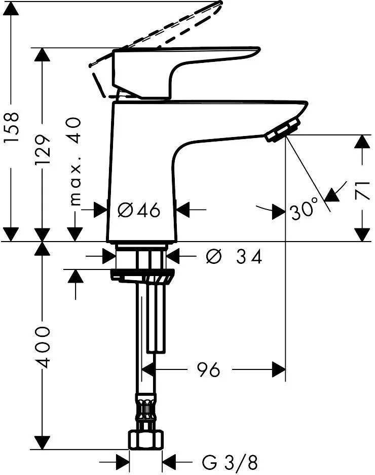 Miscelatore Monocomando Lavabo Per Acqua Fredda Cromo Hansgrohe Talis E 71706000