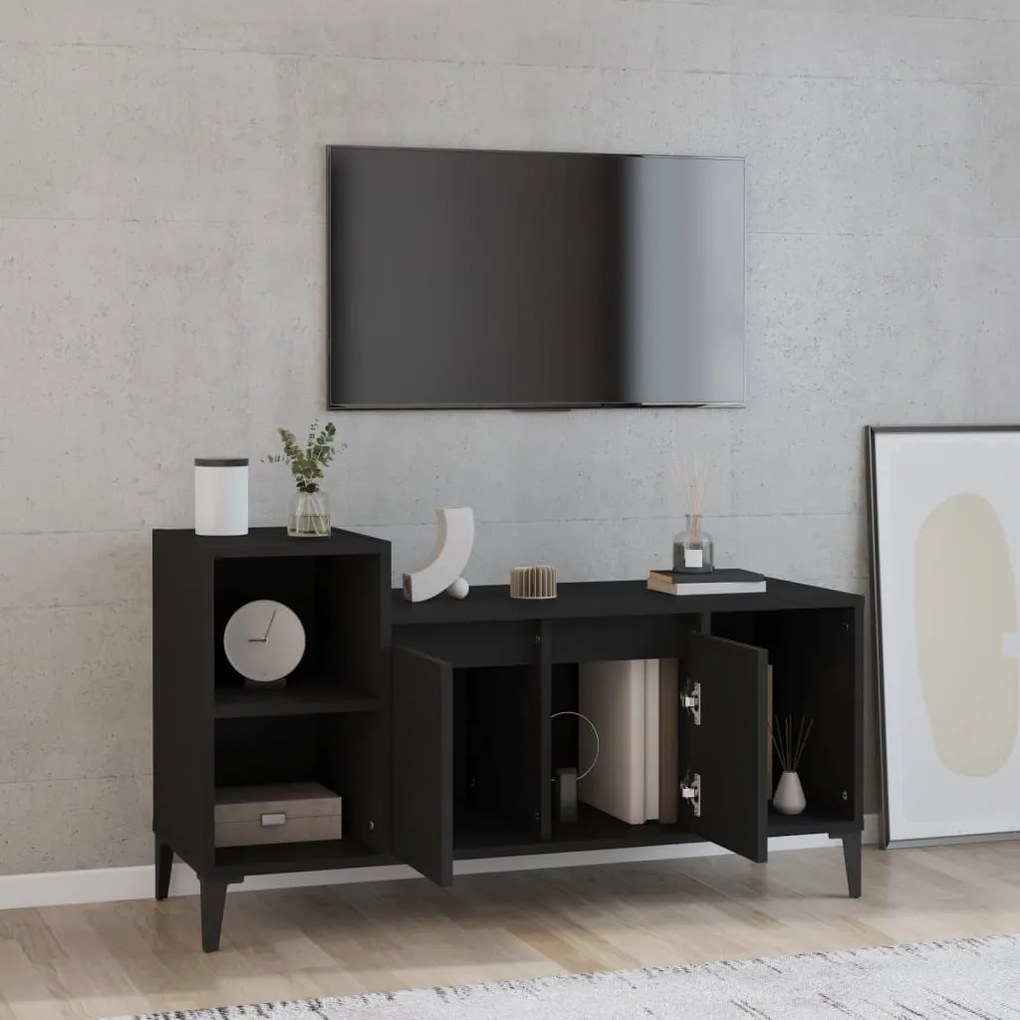 Mobile porta tv nero 100x35x55 cm in legno multistrato