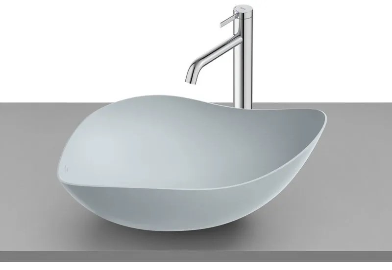 Lavabo da appoggio irregolare in ceramica H 8.7 x L 55 cm grigio