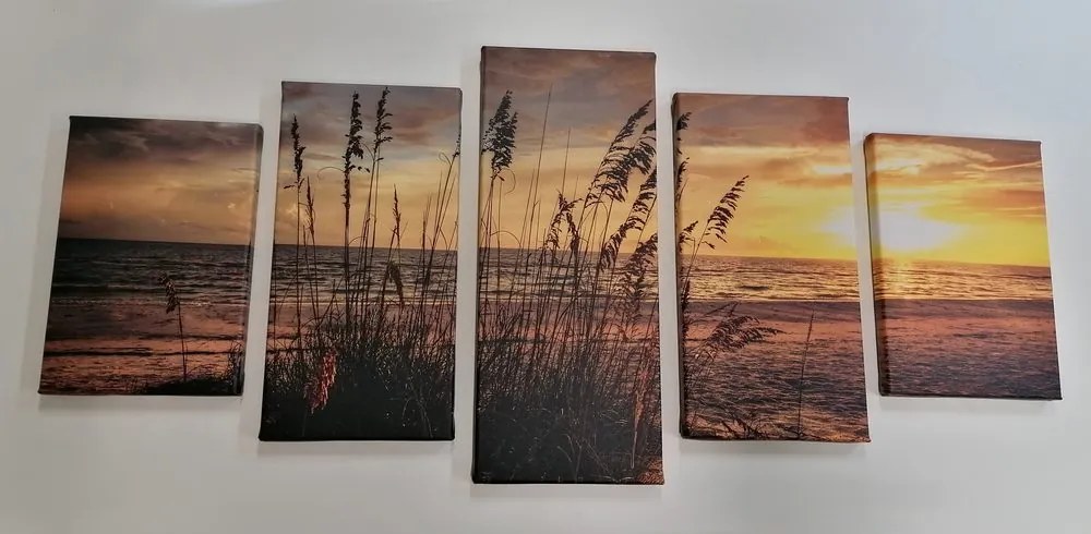 Quadri 5 pezzi – Tramonto sulla spiaggia