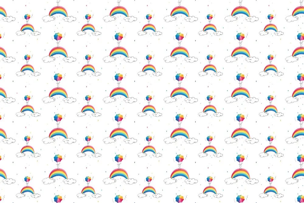 Carta da parati – Ombrelli arcobaleno