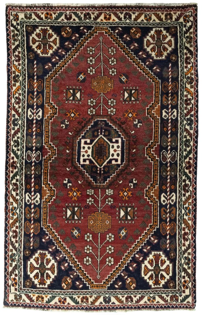 Shiraz Tappeto persiano 110 x 170 Rosso (Iran) Annodato A Mano