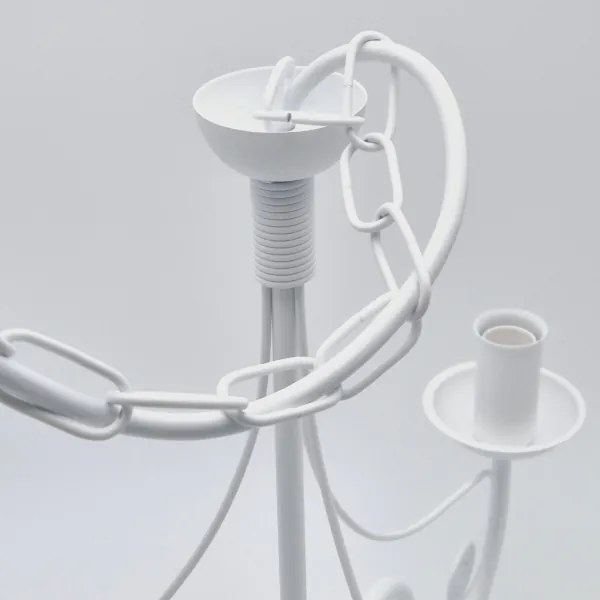 Lampadario a sospensione con catena DONATO 3xE14/40W/230V bianco