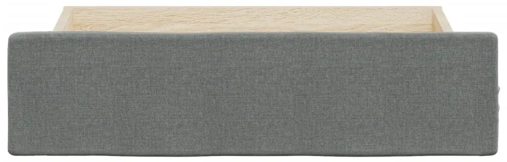Cassetti da letto 2pz grigio scuro legno multistrato e tessuto