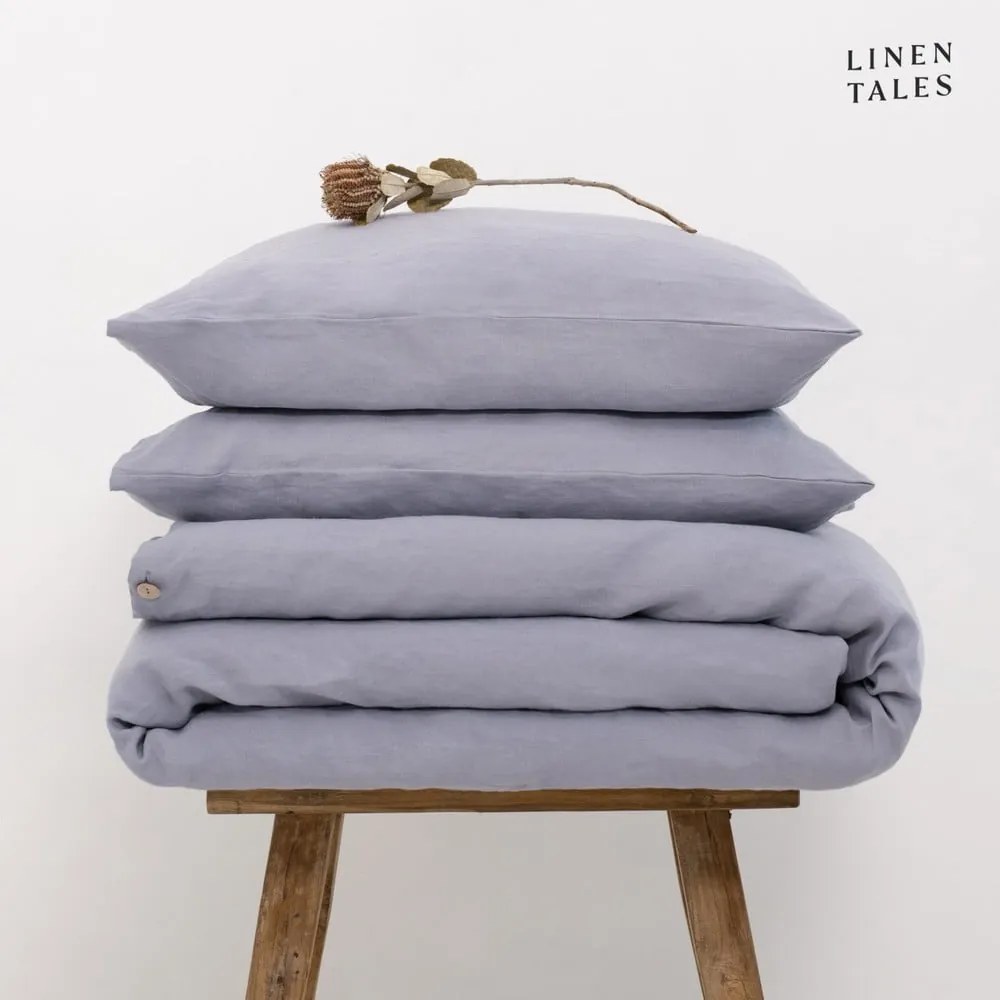 Biancheria da letto matrimoniale in fibra di canapa grigio chiaro 200x200 cm - Linen Tales