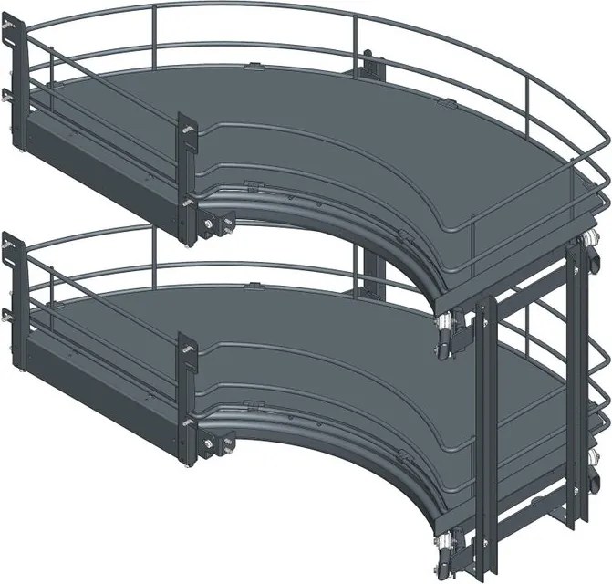 Cesto portaoggetti per mobile ad angolo estraibile anta dx in acciaio antracite L 90 x H 73.5 x P 39 cm