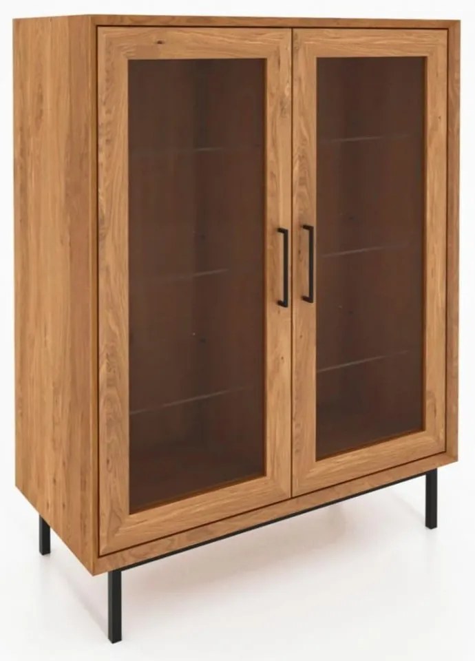 Vetrina in legno di quercia di colore naturale 97x125 cm Abies - The Beds