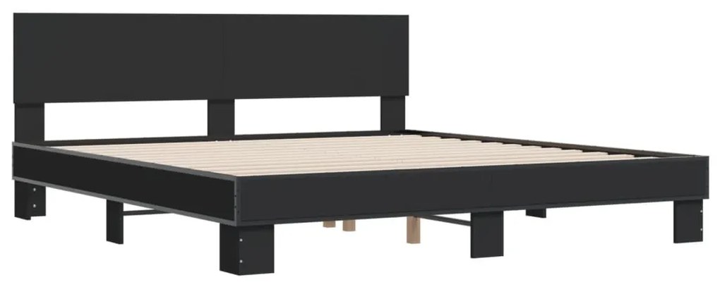 Giroletto nero 200x200 cm in legno multistrato e metallo