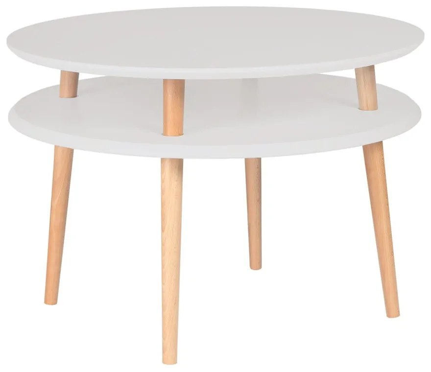 Tavolino grigio chiaro con gambe naturali UFO, Ø 70 cm Ufo - Ragaba