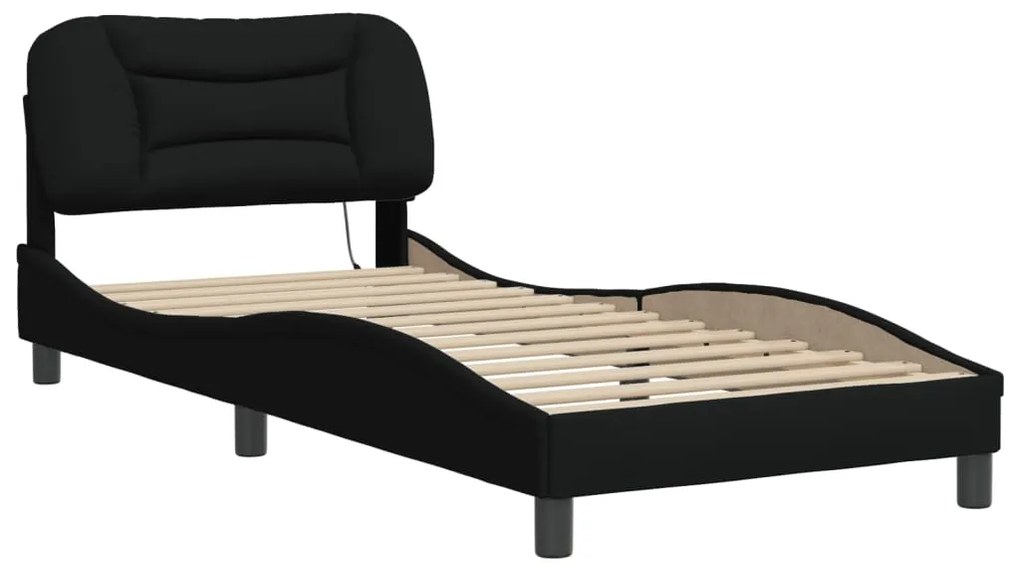 Giroletto con luci led nero 90x200 cm in tessuto