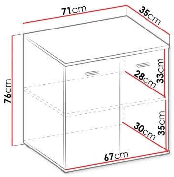 Armadietto MIKE 76x71 cm bianco